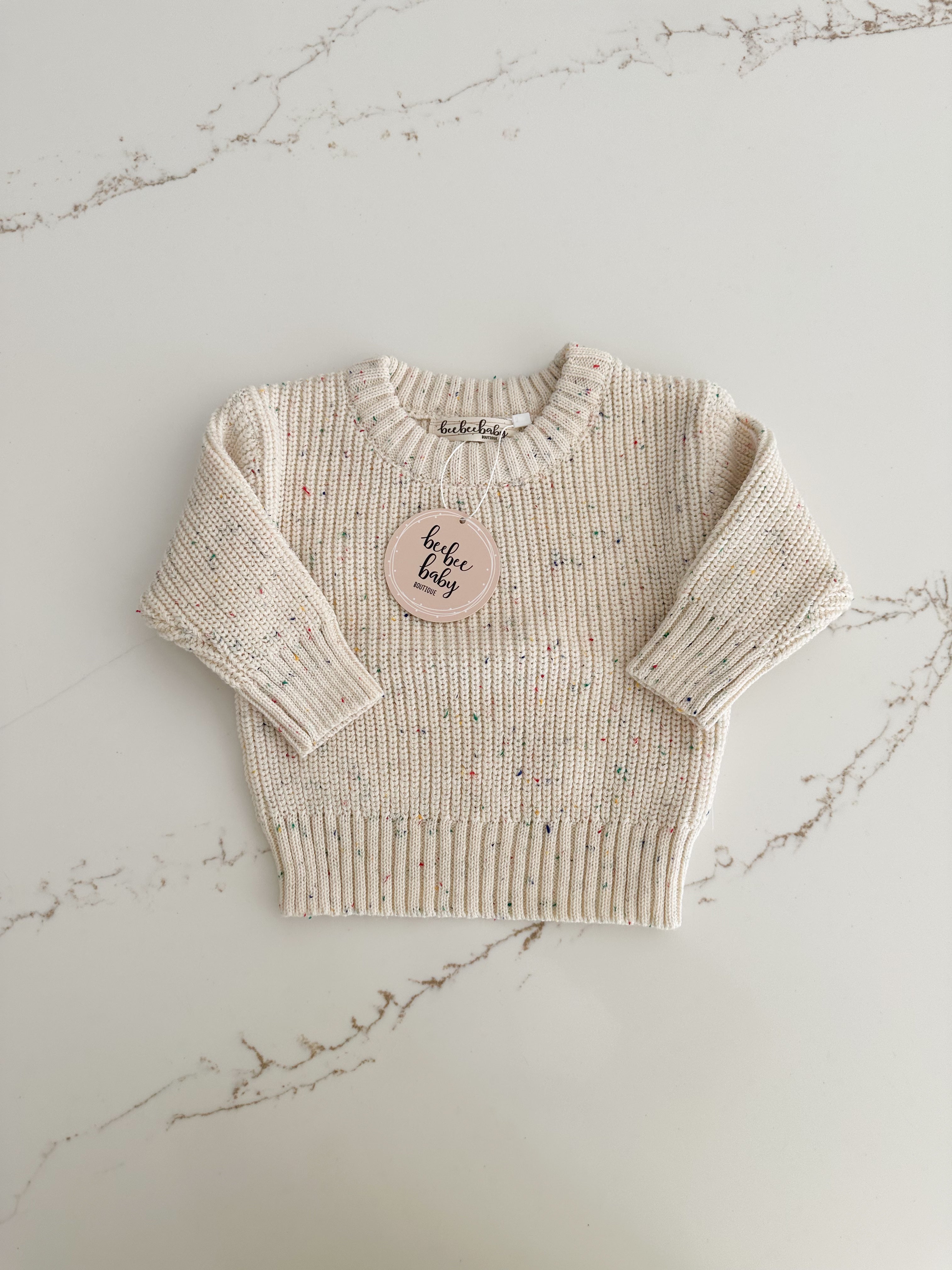 Sprinkled Knit Sweater - Cream