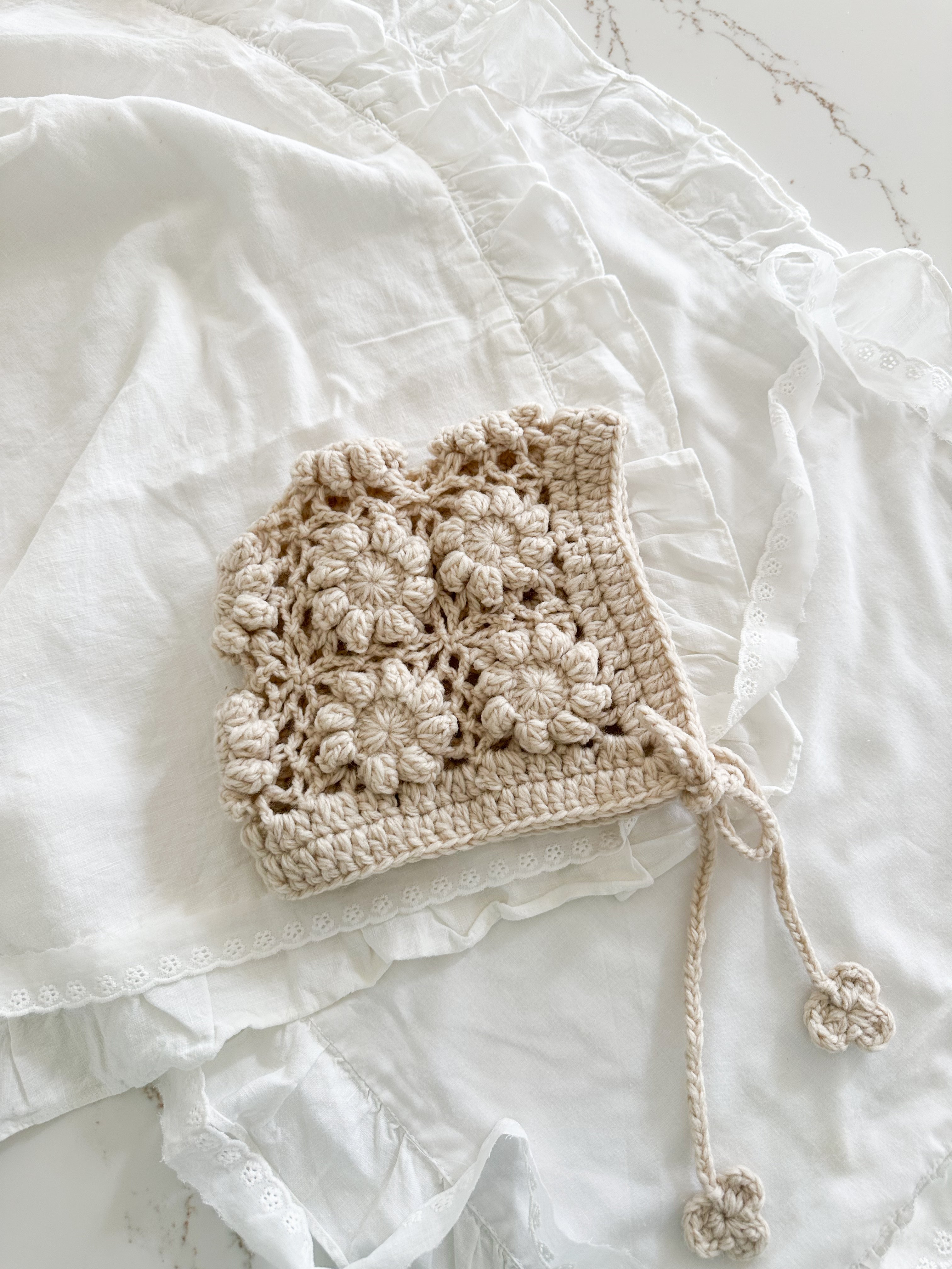 Floral Crochet Bonnet