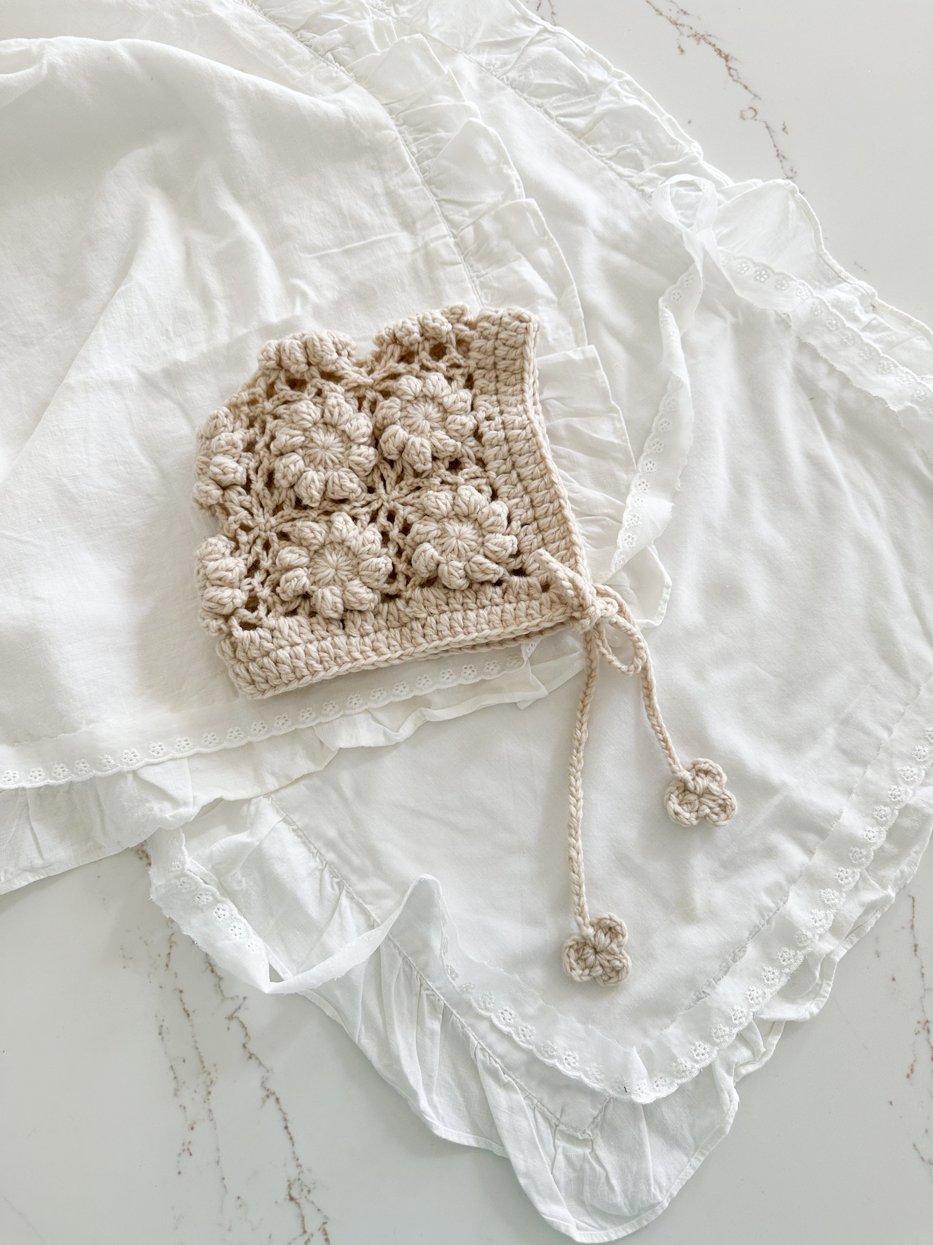 Floral Crochet Bonnet