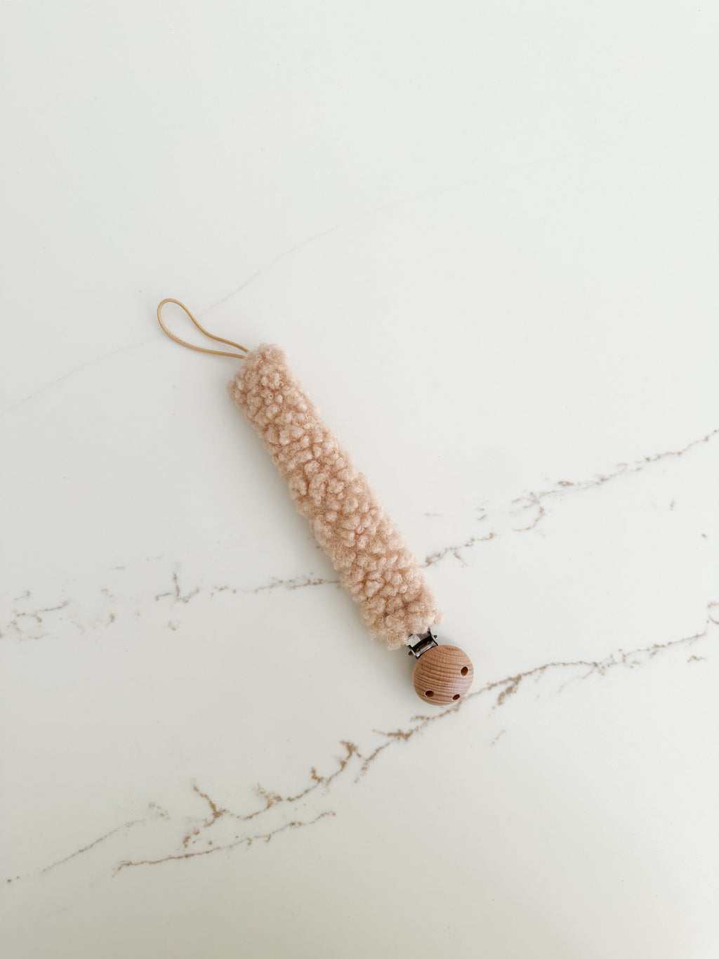 Teddy Pacifier Holder- Oat