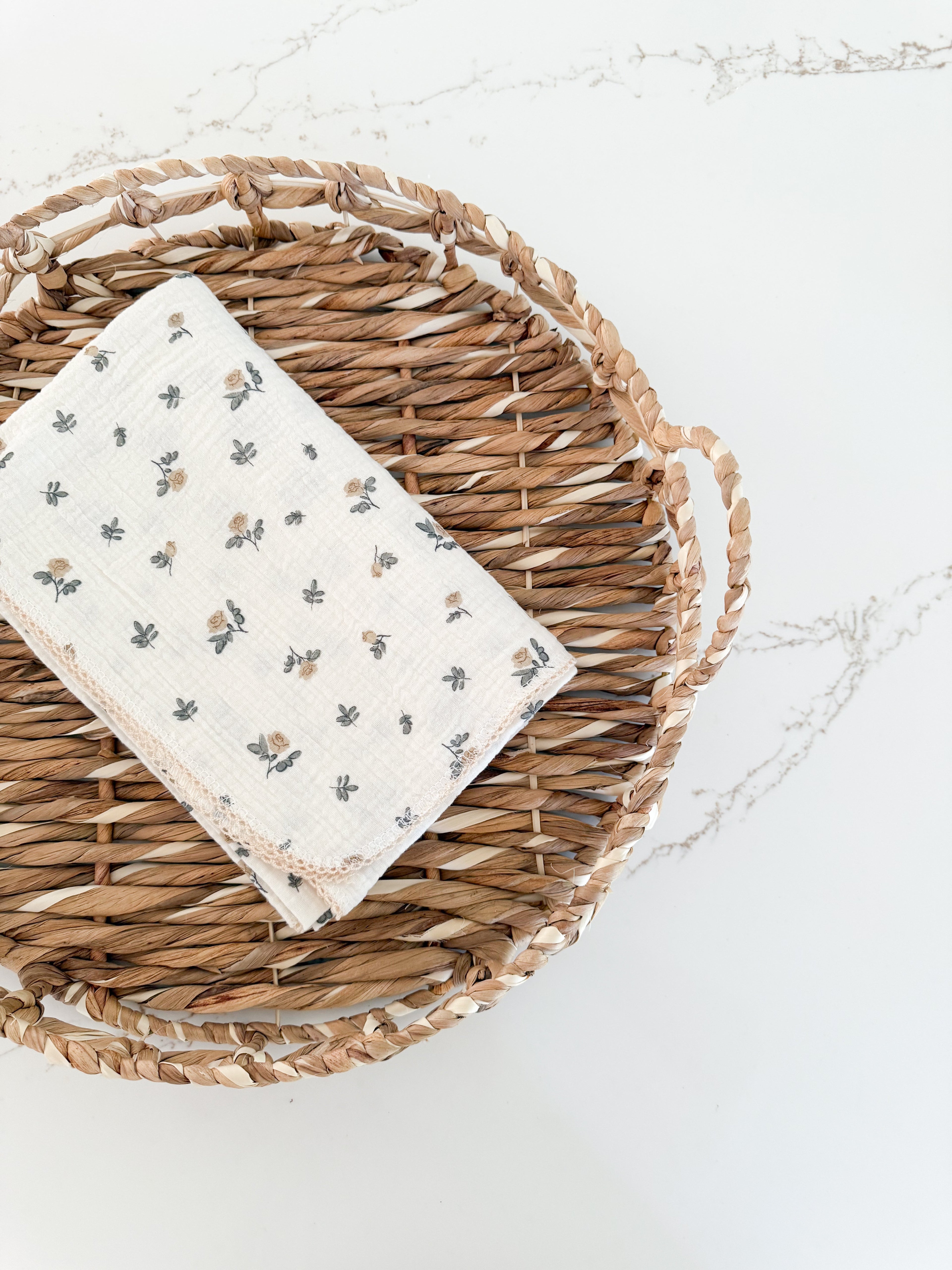 Muslin Floral Swaddle - Antique Rose